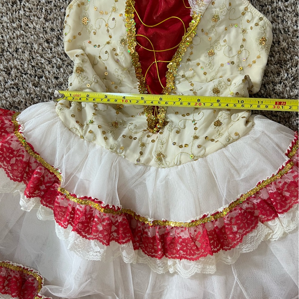 Revolution Red and Gold Spanish Theme Ballet Costume Teen or Adult - Picture 12 of 15
